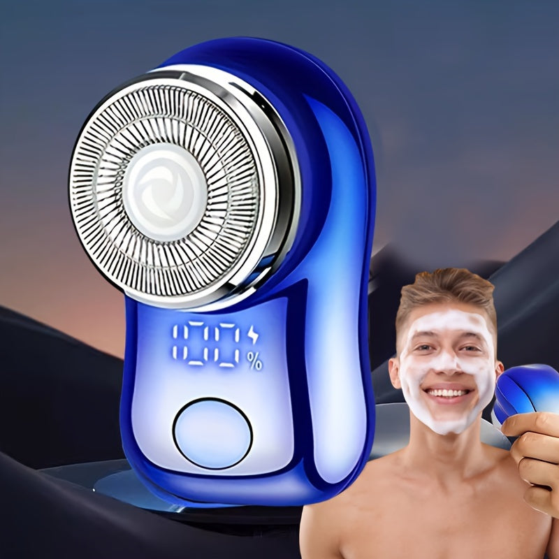 Men's Rechargeable Cordless Rotary Shaver Mini Electric Razor Compact USB Charger