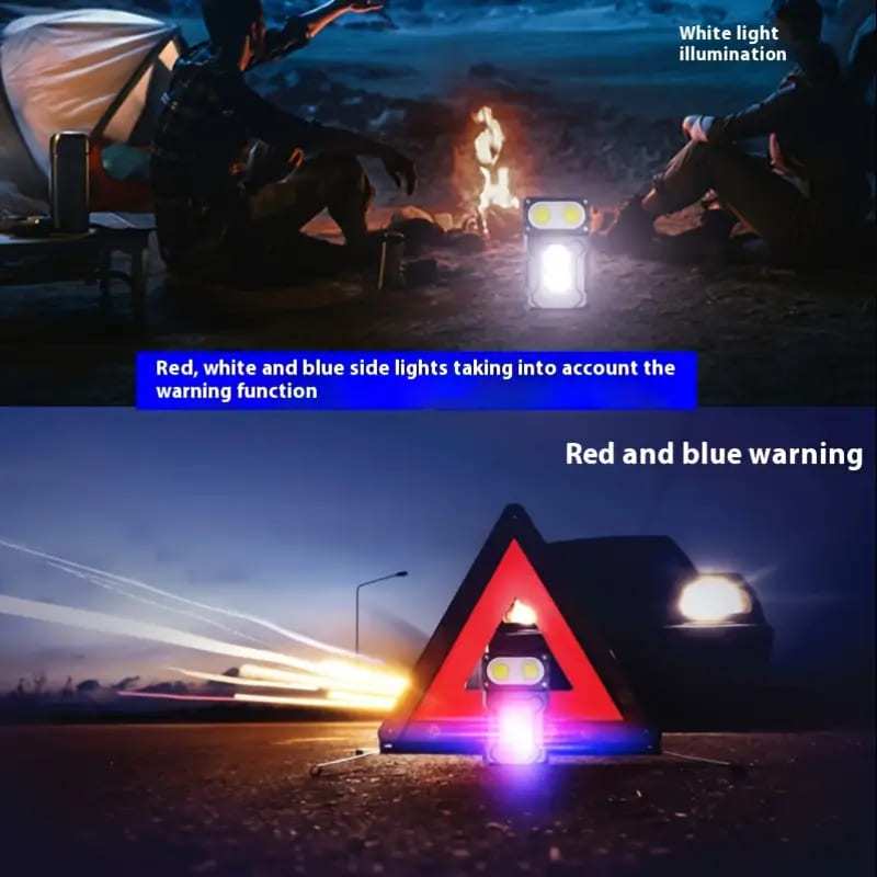 Mini LED Flashlight with Rotatable Head Magnet Clip 7 Modes Rechargeable Lithium Battery for Camping and Emergencies