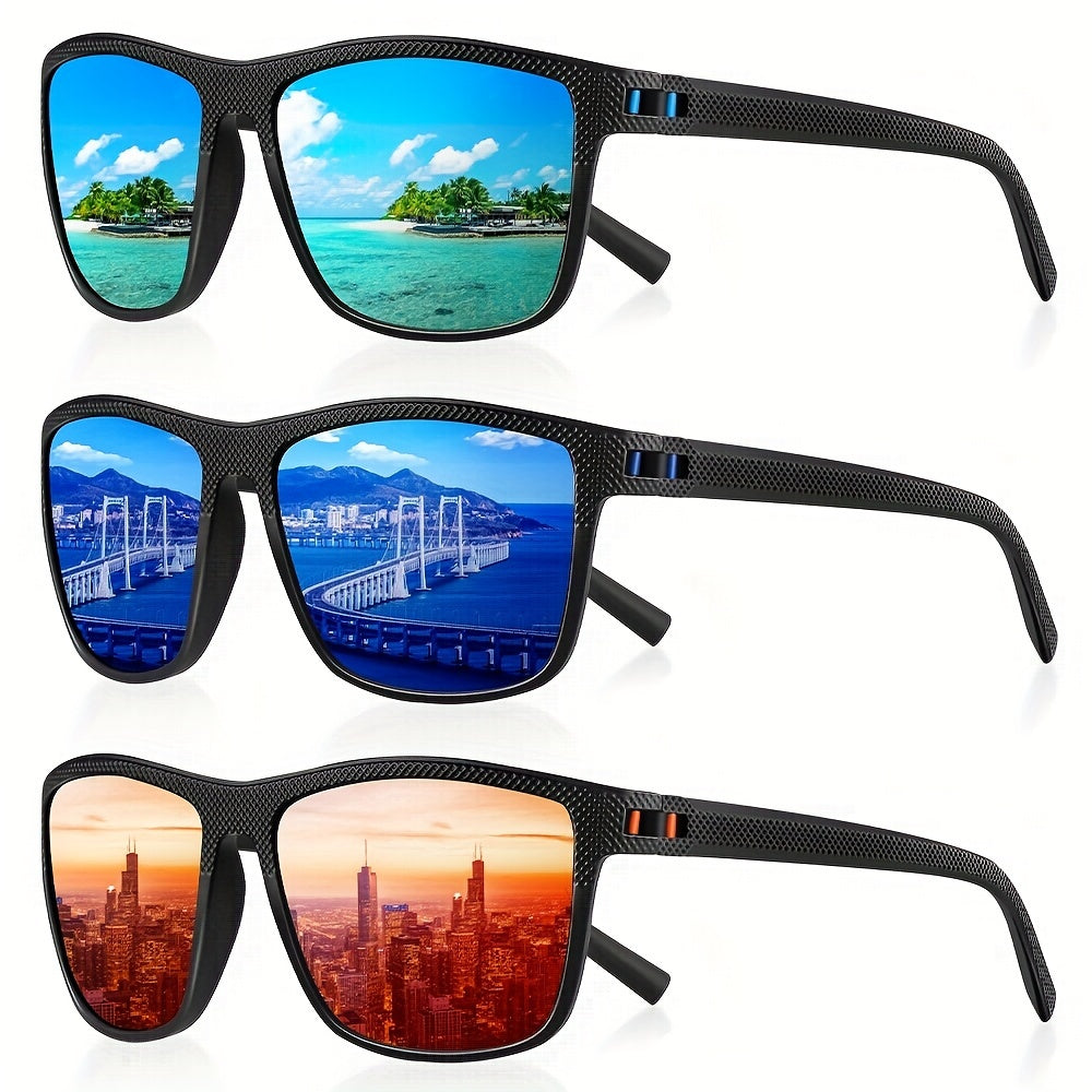 Erkaklar uchun kvadratli polarizatsiyalangan ko‘zoynaklar, engil, zamonaviy, haydash, baliq ovlash, golf uchun