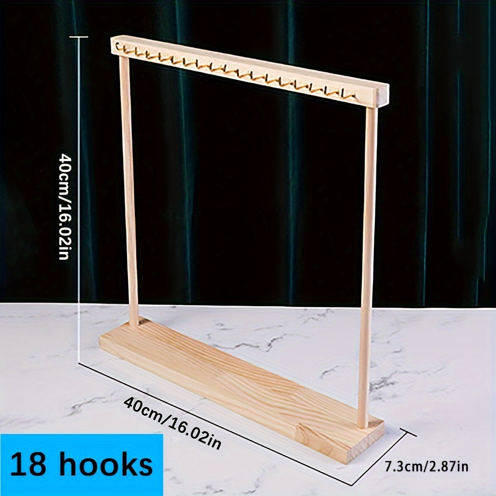 Деревянная подставка для украшений с двухсторонним держателем для ожерелий, ящик для хранения, домашний декор