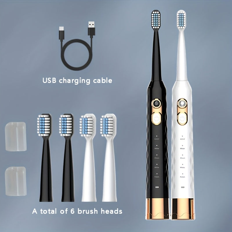 Conjuntos de cepillos de dientes eléctricos para parejas con 6 cabezales de cepillo, levitación magnética