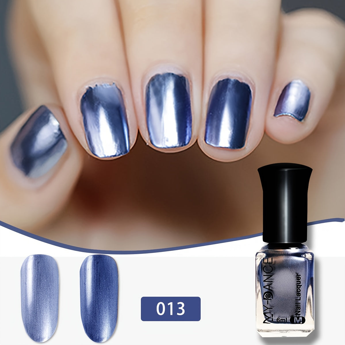 Metallic Shine Mirror Nail Polish for Women Long-Lasting Hypoallergenic Fast-Drying