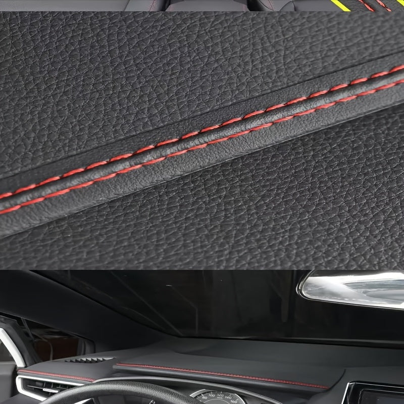 Universal Faux Leather Car Interior Decorative Strip Self-Adhesive Door Panel Trim
