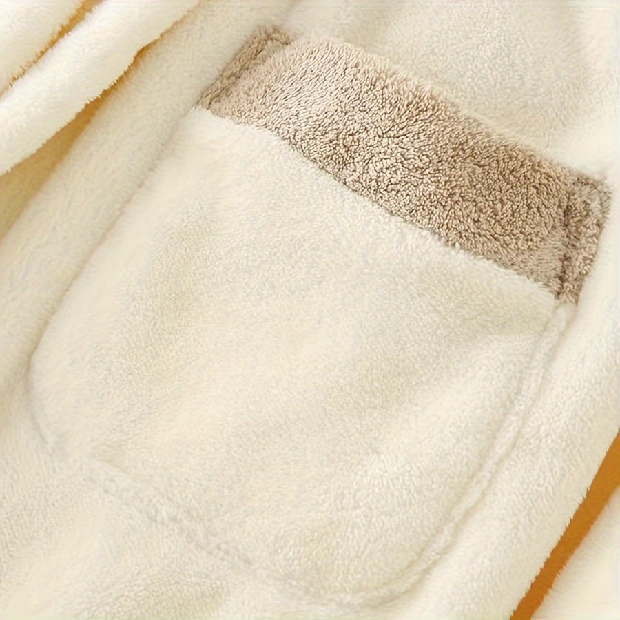 Bolalar uchun yumshoq koral fliys bathrobe, kapuchonli, multfilm ayiq dizayni va qalin issiqlik. Mashinada yuvish mumkin va barcha fasllar uchun mukammal.