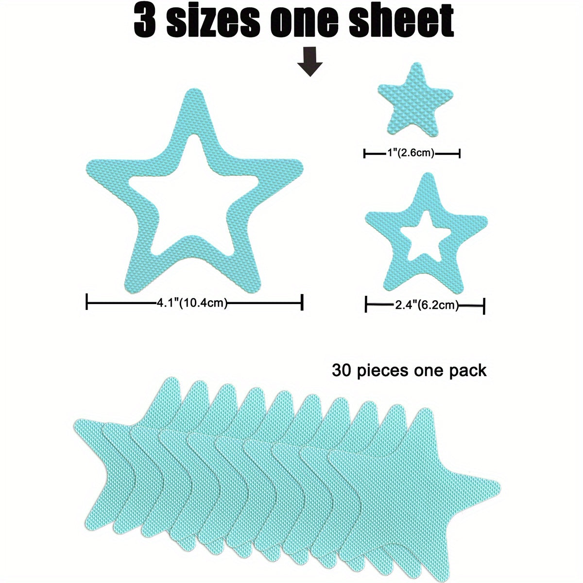 Waterproof Star-Shaped Bathtub Stickers Non-Slip Self-Adhesive Removable Bathroom Decor