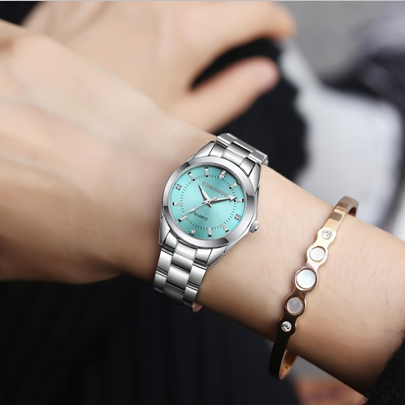 Women's Quartz Watch Stainless Steel Band Round Zinc Alloy Case Business Casual Gift