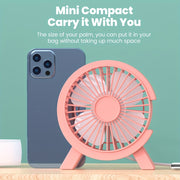 Green USB Desktop Fan with Adjustable Speeds for Office Home Travel