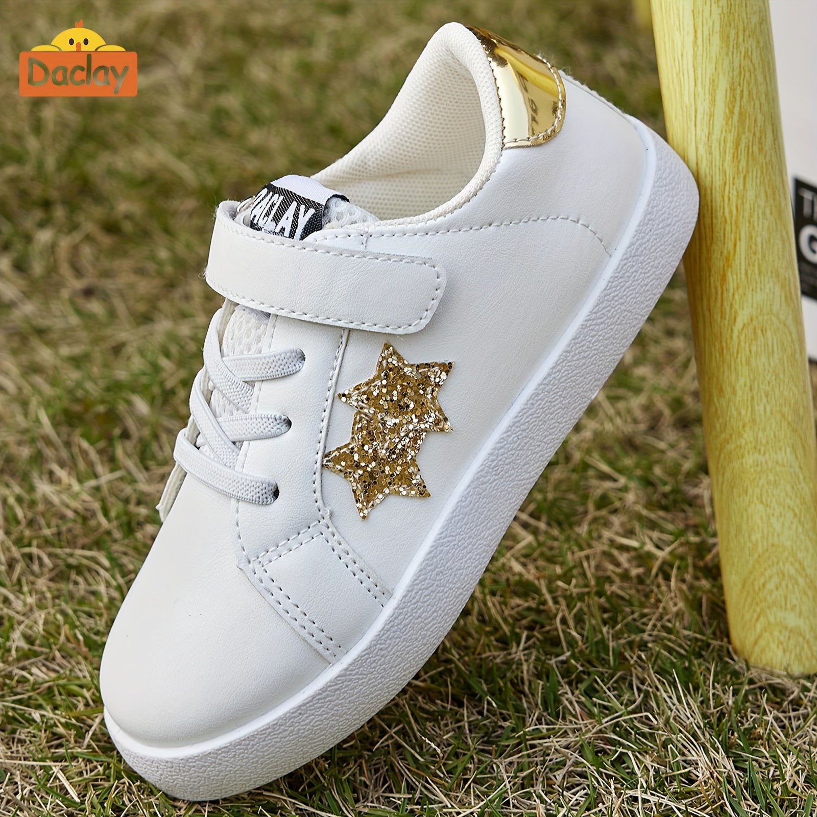 Zapatillas deportivas casuales para niños y niñas con estrellas, de caña baja y suela de PU