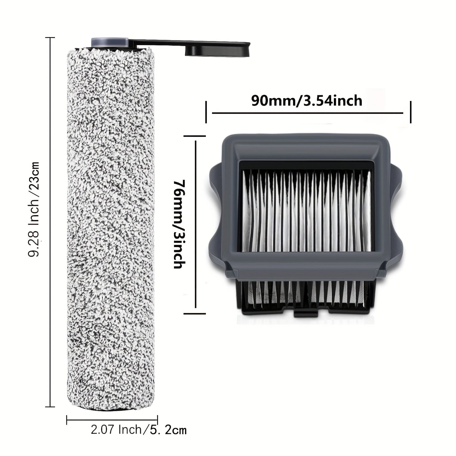 Set of 2 Brush Rollers and 2 HEPA Filters for Cordless Wet Dry Vacuum Cleaner