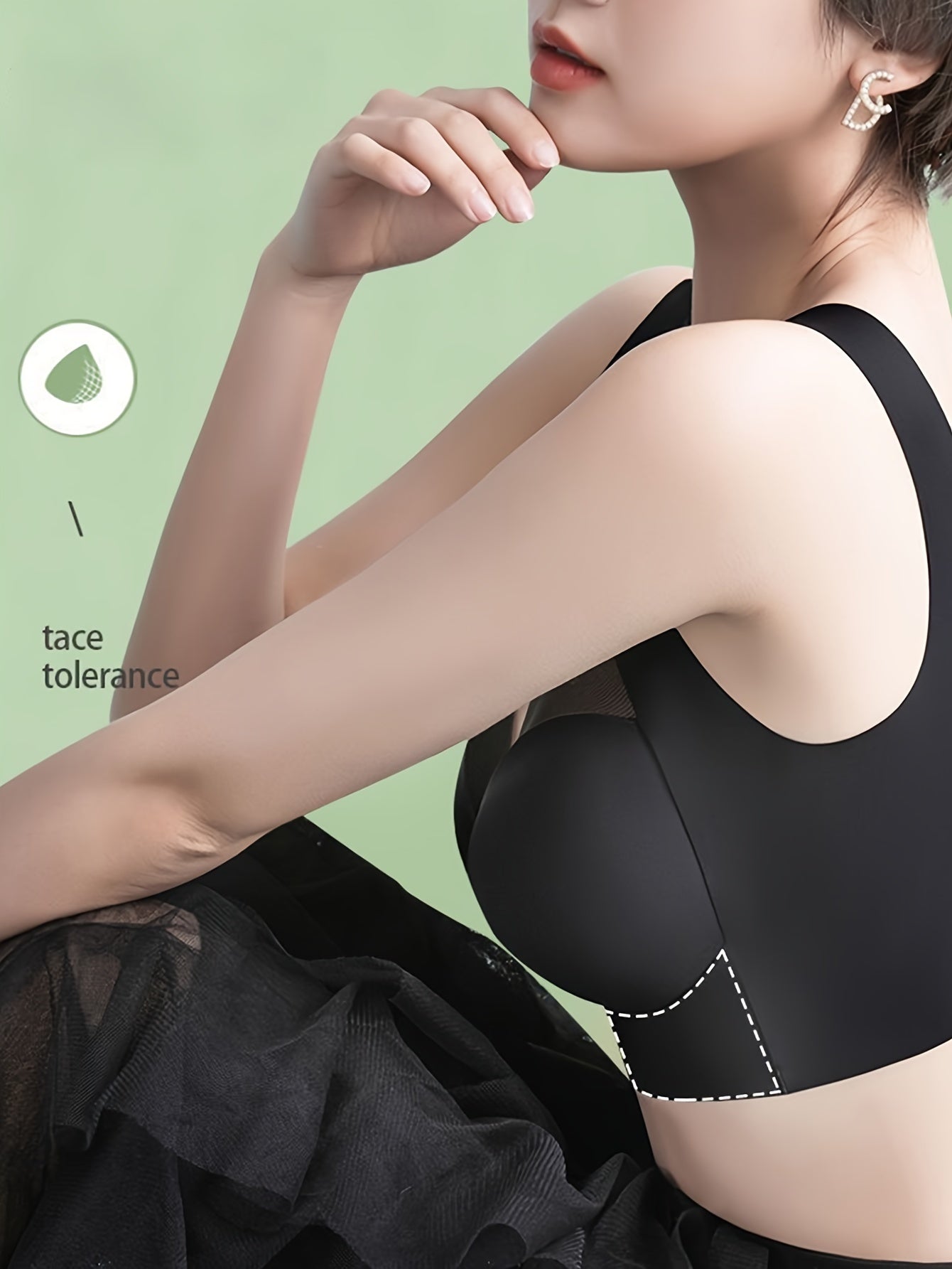 Plus Size Women's Sports Bra 4 Pack Seamless Medium Support Open Back Black