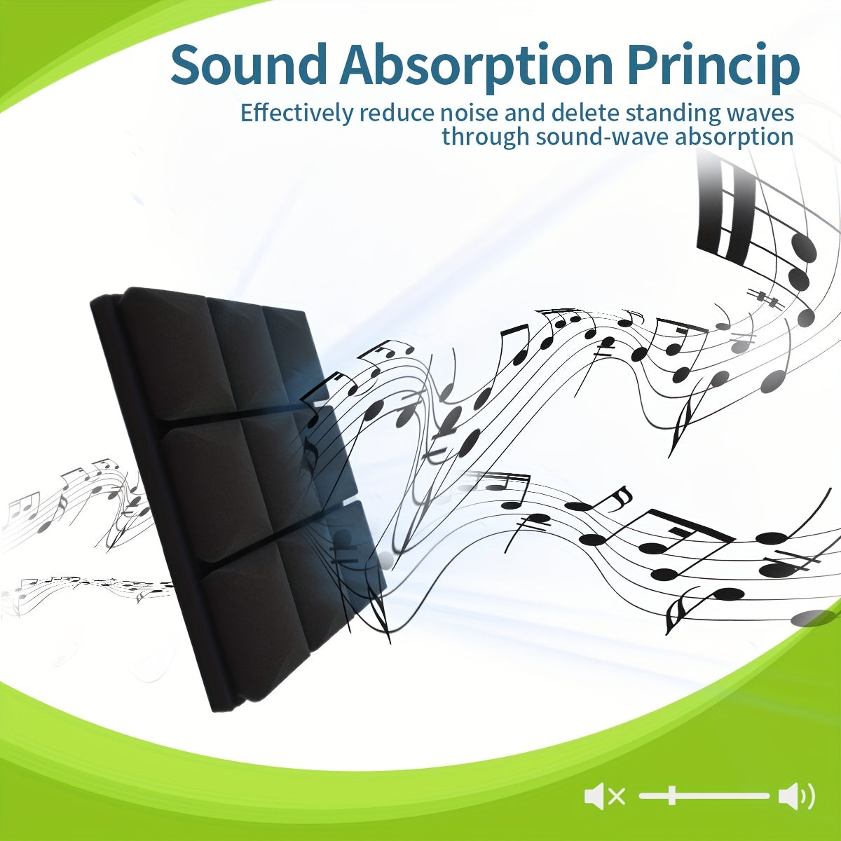 Paquete de 24 paneles de espuma acústica 30.48x30.48x5.08 cm, baldosas de pared insonorizadas para oficina y estudio, negro y gris