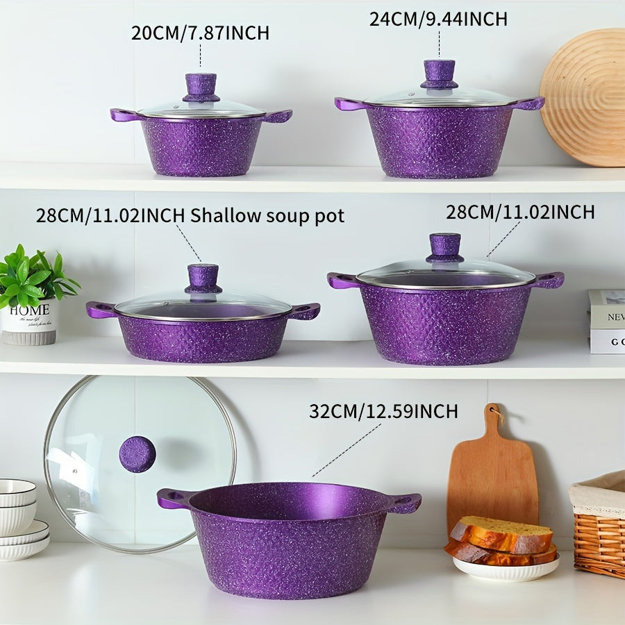 Durable Aluminum Cookware Set Non-Stick Pots and Pans for Gas Stove