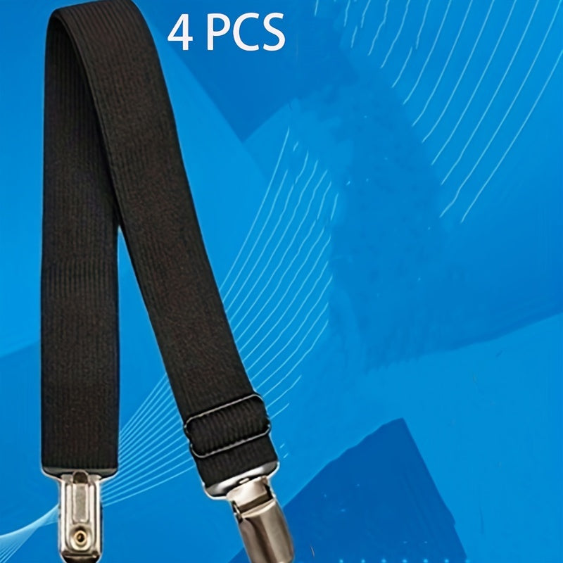 Регулируемые ремни для простыней с зажимами - набор из 2 или 4 шт., эластичные ремни для фиксации чехлов матрасов, диванных подушек и постельных принадлежностей