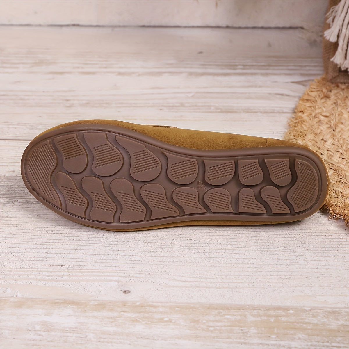 Women's Slip-On Loafers Non-Slip TPR Sole Floral Tassel Cushioned Insole