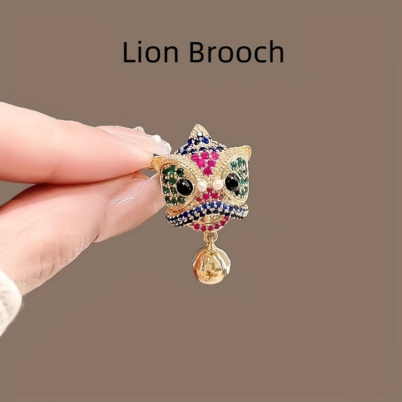 Vintage Lions pinli brosh va qotishma zargarlik unikal hayvon aksessuari