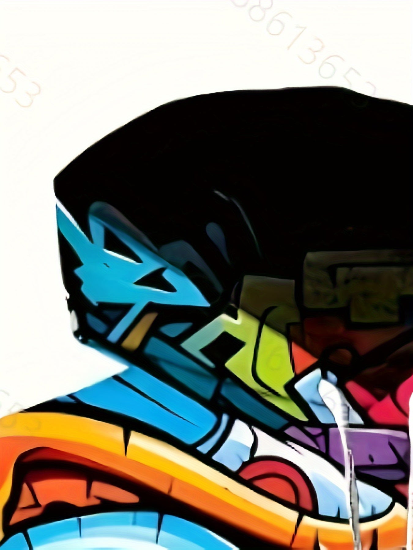 Plus Size Men's Hoodie with Abstract Hiphop Face Print Casual Sporty Knit Fabric