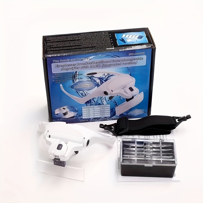 Adjustable Head-Mounted Reading Magnifier 1.0x to 3.5x Zoom Office Use