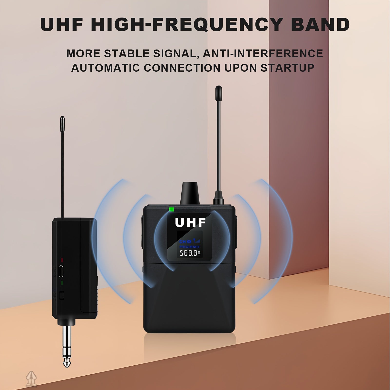 Wireless Dual-Channel Lavalier Microphone System for Cameras Interviews Phone Recording