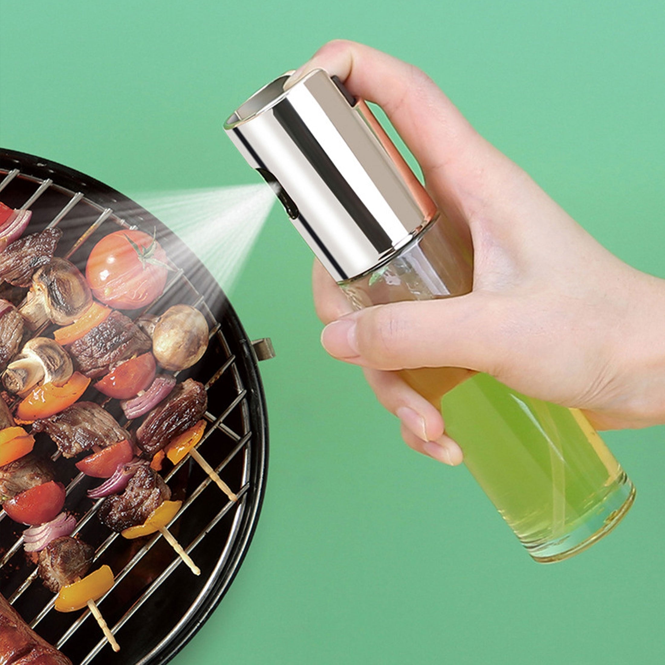 Glass Oil Spray Can for Kitchen Use, Fine Press Spray, Suitable for Sauces and Spices