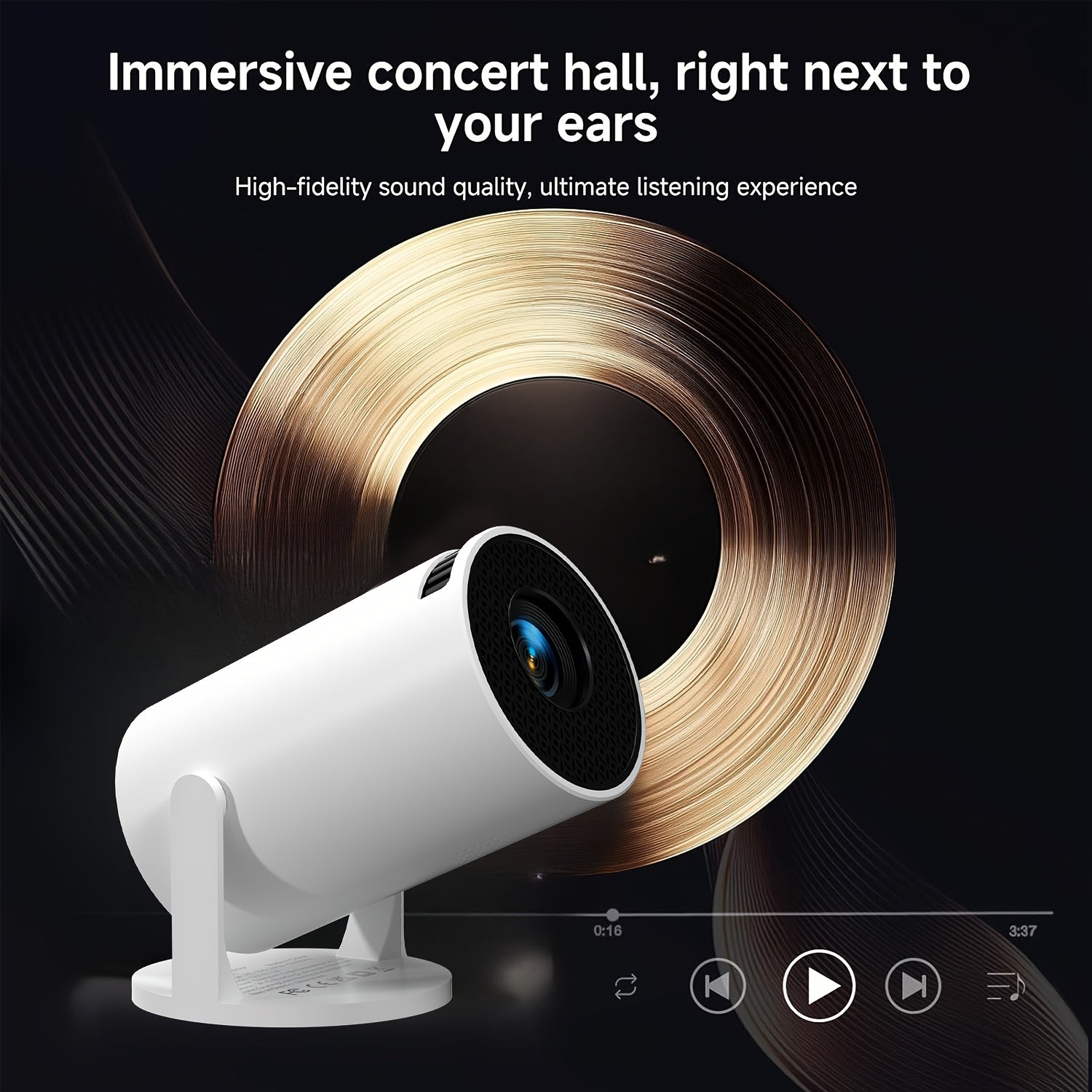 Portable HD Mini LED Projector for Home Theater with 4K Decoding