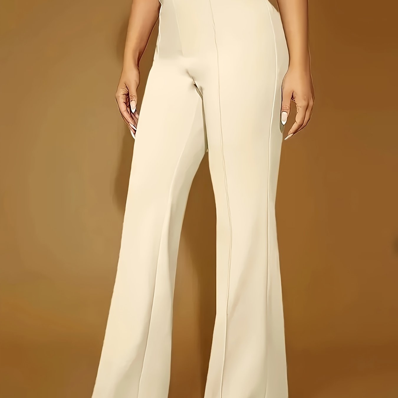 Women's Knit High-Waisted Slim Fit Pants Stretchy All-Season Casual