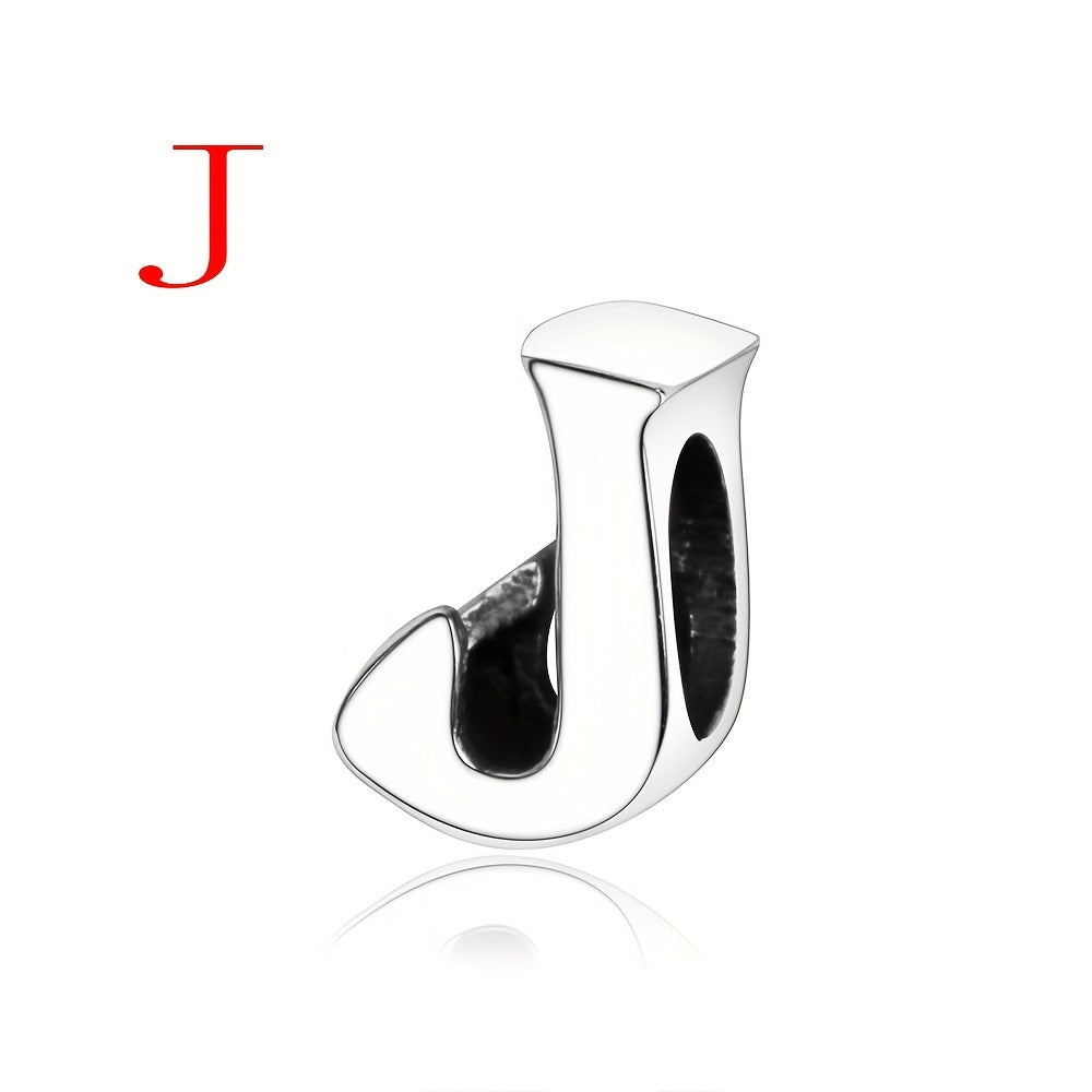 925 Sterling Silver Alphabet Letter Charms Beads for DIY Jewelry Making