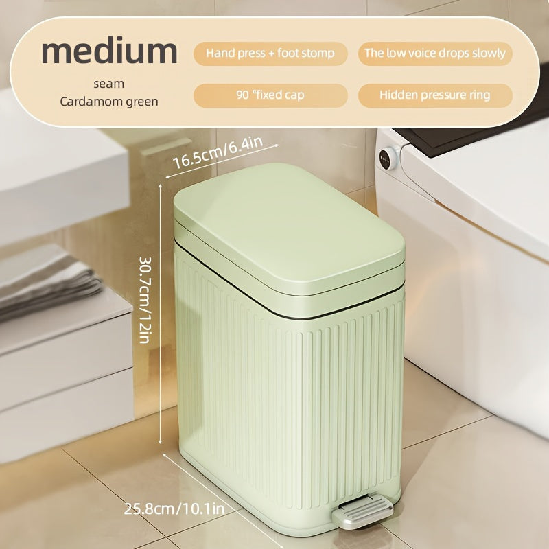 7L Diaper Pail with Press Operation Compact Trash Can for Adults and Teens