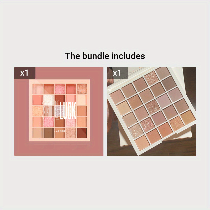 Paleta de sombras de ojos para mujer 25 colores mate glitter alto brillo cemento gris rosa marrón