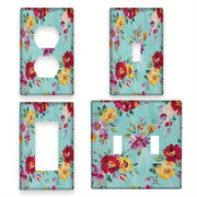 Rose Floral Light Switch Cover Plate Battery-Free for Bathroom and Bedroom Decor