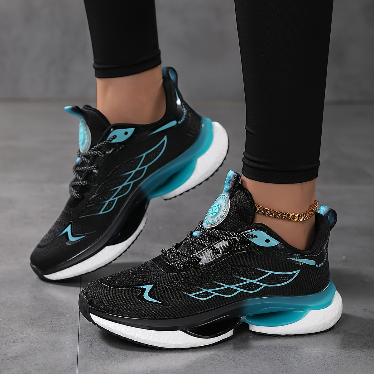 Women's Breathable Mesh Athletic Sneakers Low Top Lightweight Cushioned Running Shoes White Large Size