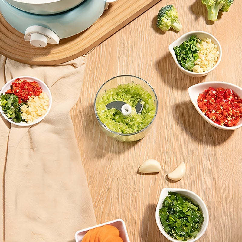 Mini simsiz sabzavot kesgich, oziq-ovqat uchun xavfsiz material, sarimsoq, zanjabil, qalampir uchun