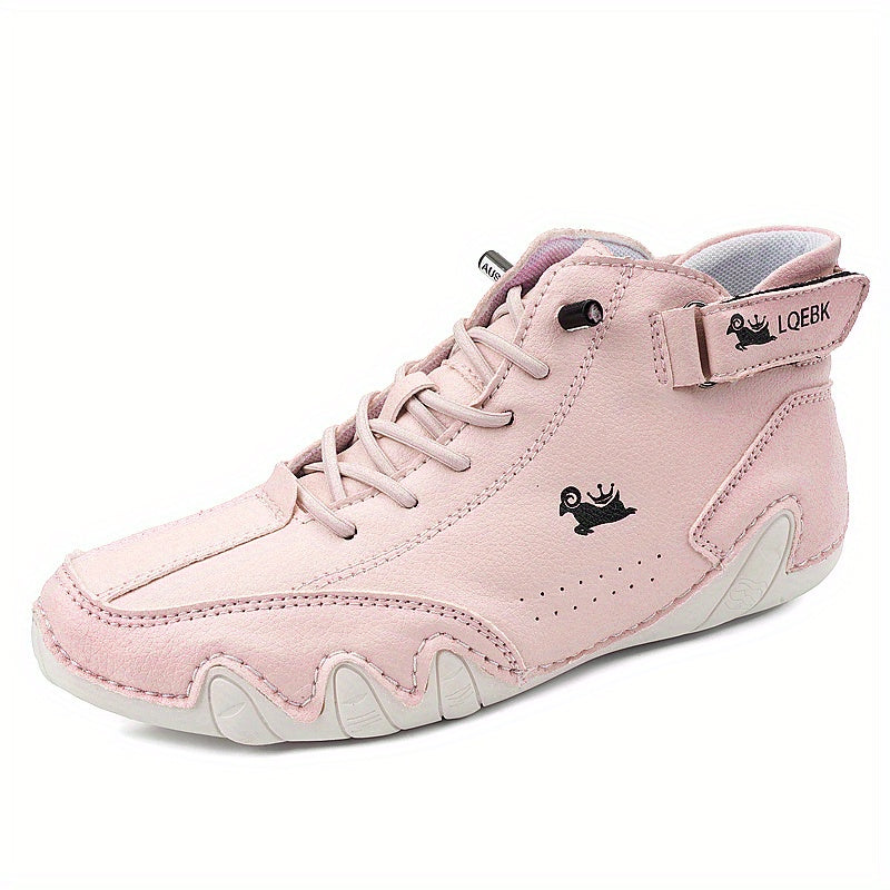 Women's Leather Low-Top Lace-Up Boots Comfortable All-Season Trendy