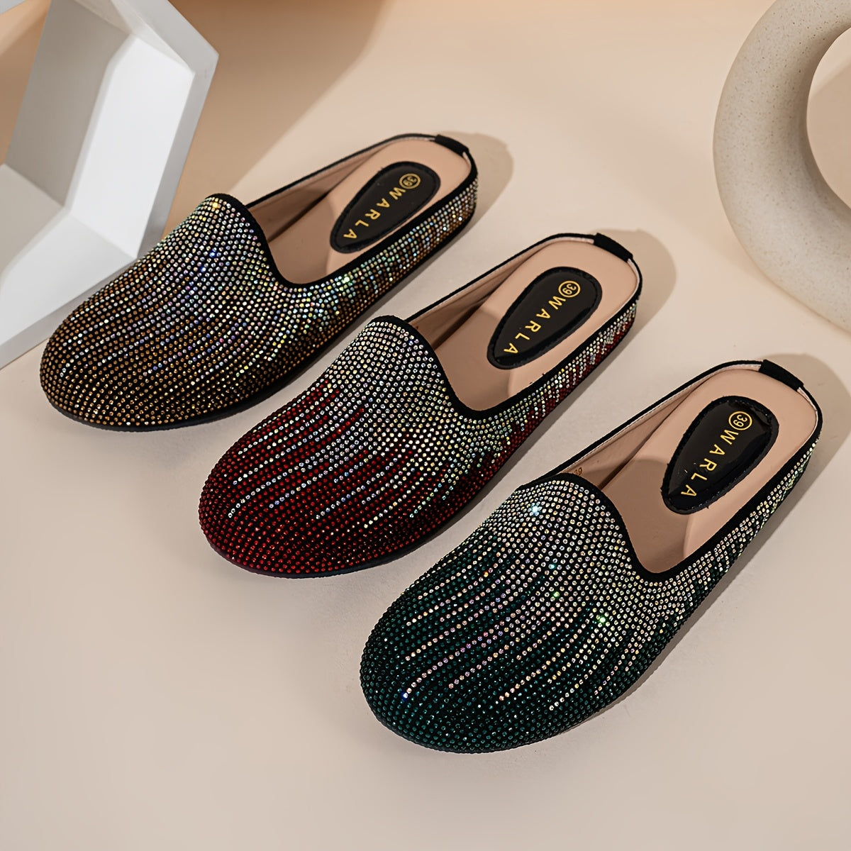 Women's Flat Shoes Diamond Tassel Leather Elegant Comfortable Sole