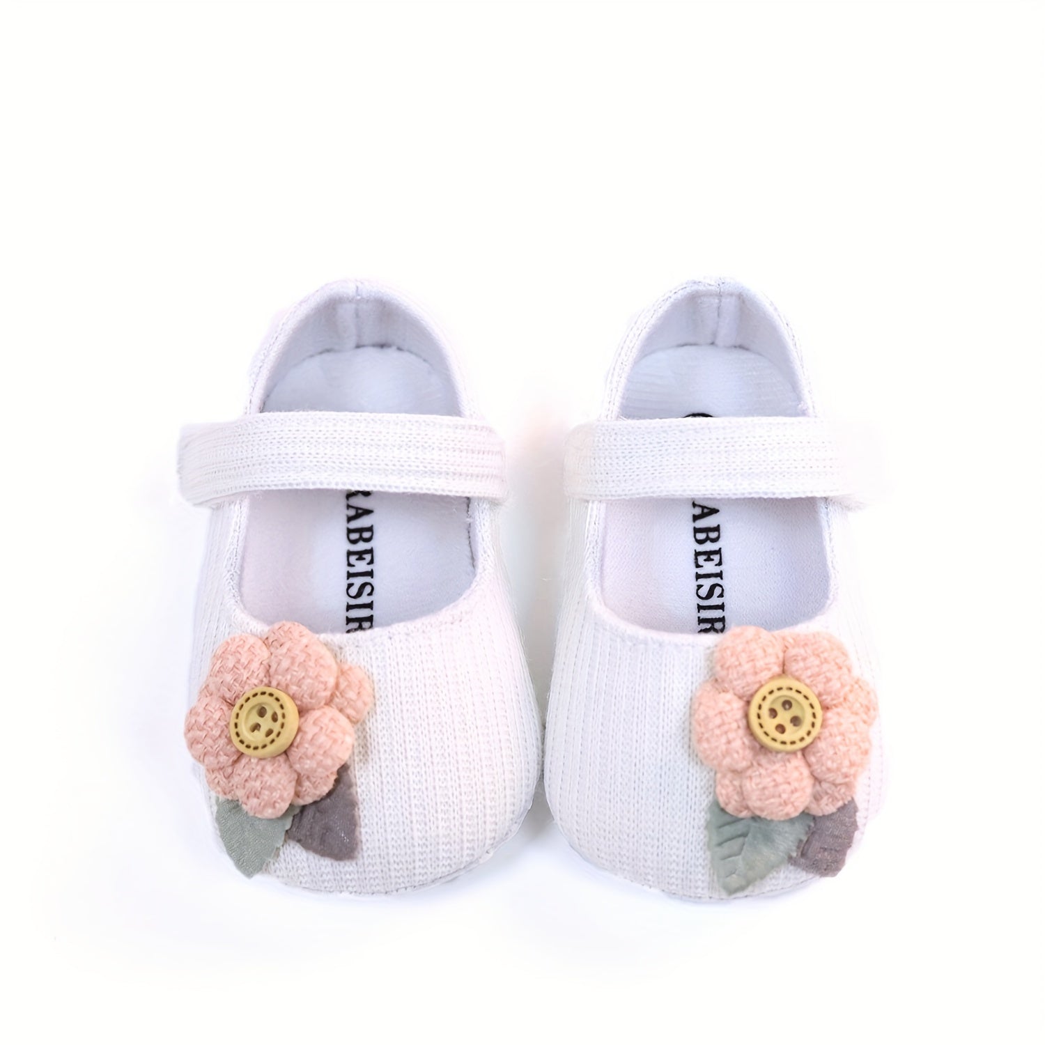 Kichkina qizlar Mary Jane poyabzali Bahor Kuz yengil mato tikilgan gul naqshli, sirpanmaydigan taglik bilan