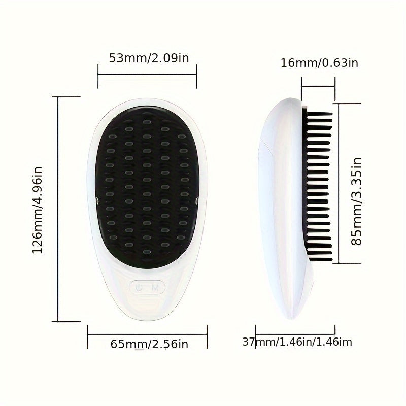 Peine de masaje eléctrico para mujeres con luz LED, vibración suave, ergonómico, alimentado por batería, para todo tipo de cabello