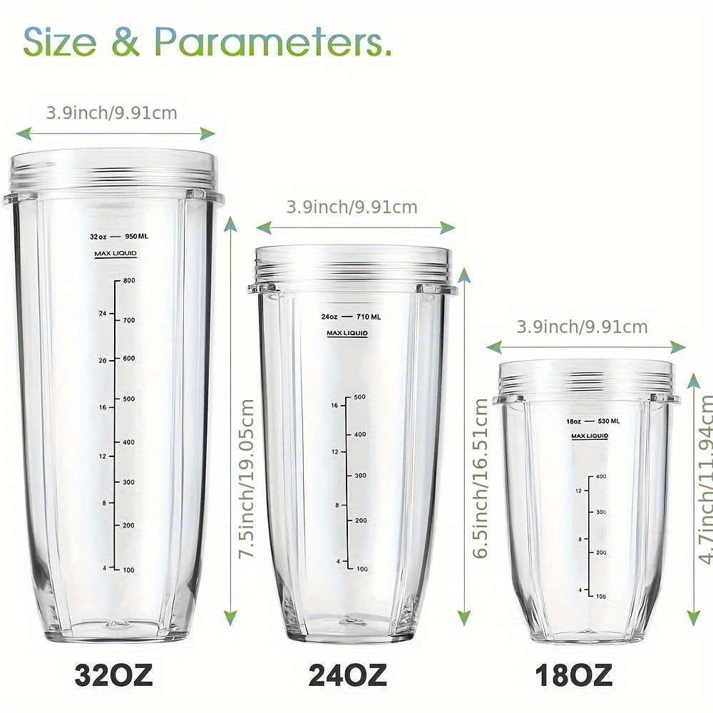 Заменяемые чаши для блендеров Nutri Ninja, доступные в размерах 18oz, 24oz и 32oz. Изготовлены из ABS-пластика и безопасны для контакта с пищей. Совместимы с блендерами серии Auto-iQ.