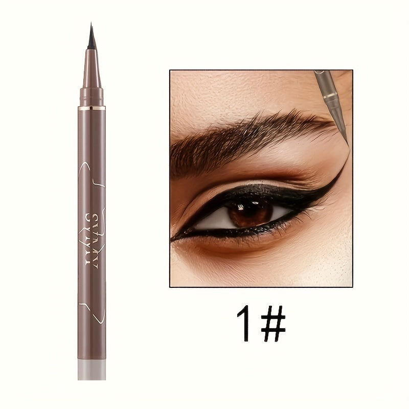 Black Liquid Eyeliner Pen Slim Smudge-Proof Long-Lasting Quick-Dry