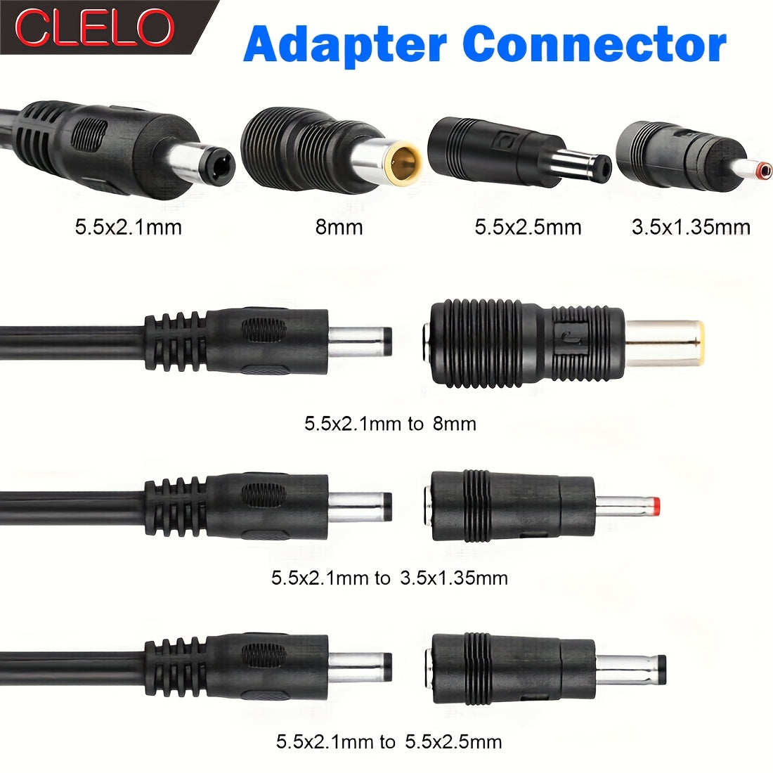 Conectores de panel solar para cables de extensión solar 5521 14AWG 3.5X1.35Mm