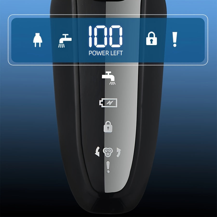 Set de afeitadora eléctrica 3 en 1 para hombres, rotativa, húmeda y seca, recargable por USB, con batería de litio