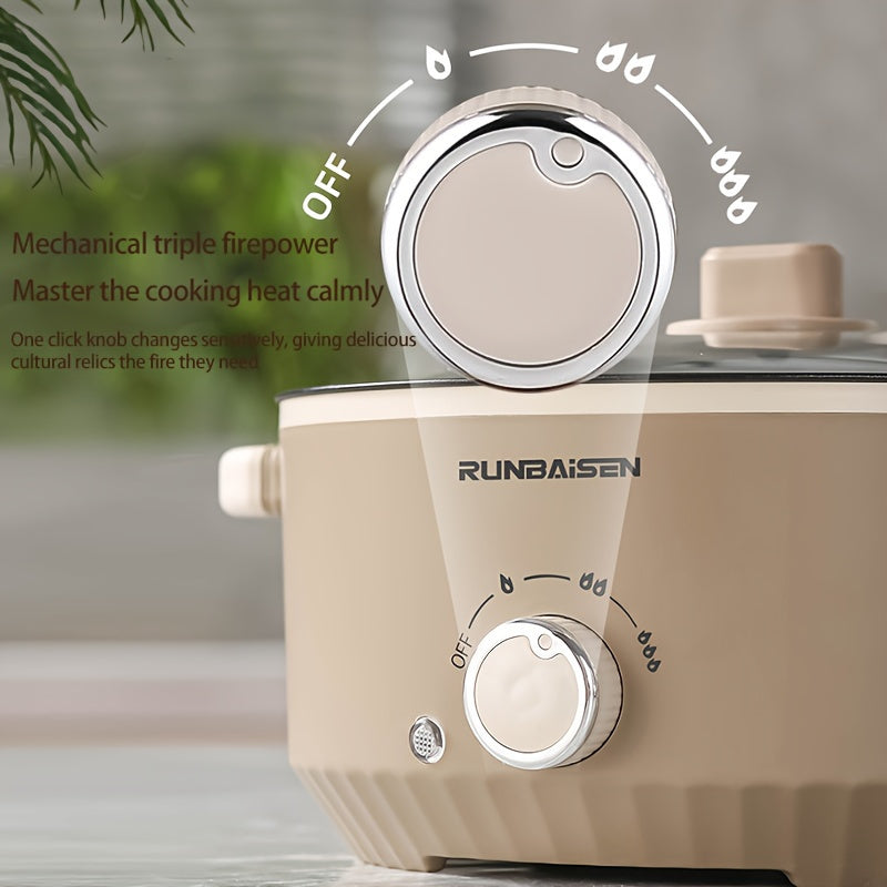 Olla eléctrica con cocedor integrado, antiadherente, multifuncional, para uso en casa o dormitorio, fácil de preparar sopas, duradera, de PP, 220-240V