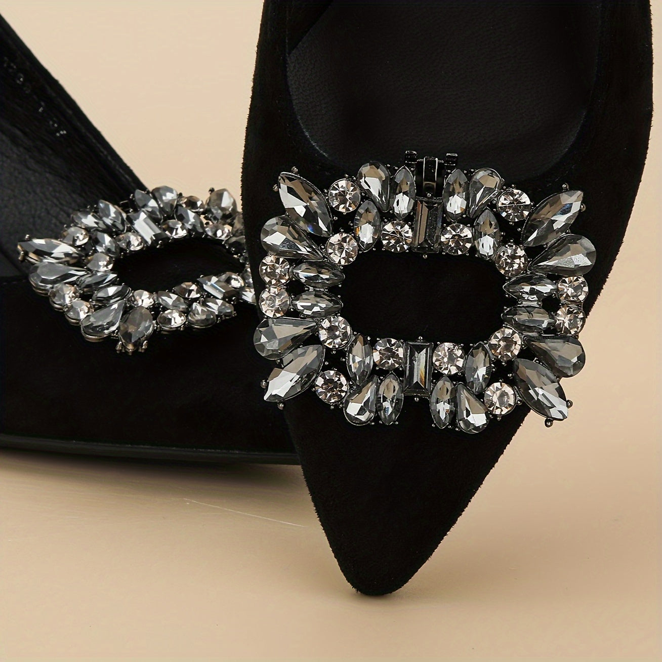 Ayollar uchun rhinestone kristal poyafzal kliplari 1/2 dona mis alloy bezakli burmalar