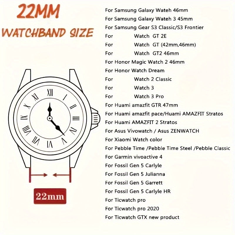 Synthetic Leather Smartwatch Band 20mm 22mm with Foldover Clasp Magnetic Buckle Compatible with Galaxy Watch Active 2 GTR GTS GT3 GT4