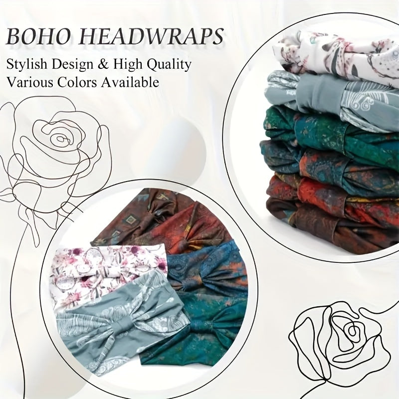 Women’s Boho Polyester Knit Crochet Headband for Yoga Running and Sports