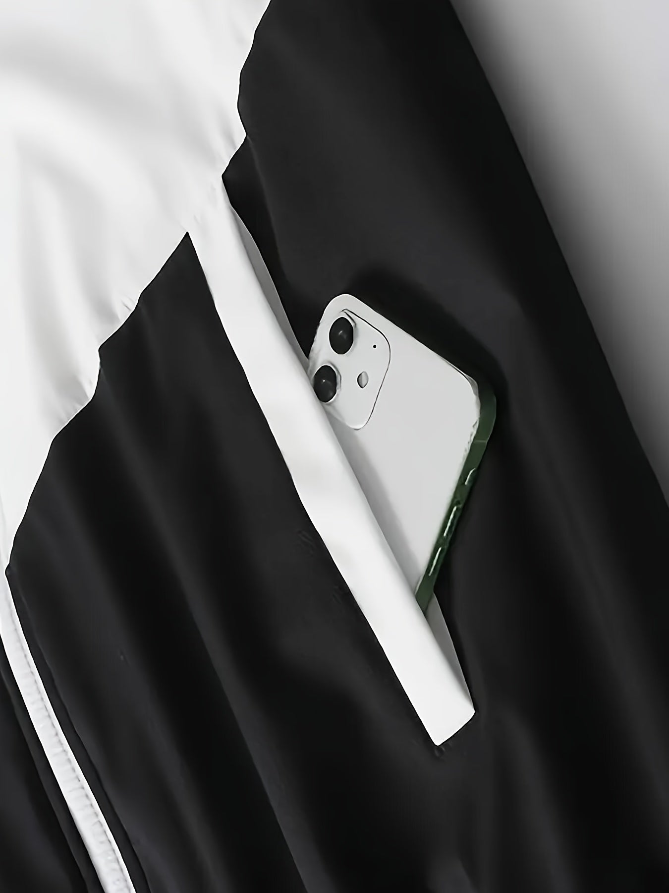 Men's Sporty Hooded Jacket and Joggers Set Color Block Zip-Up Casual All-Season