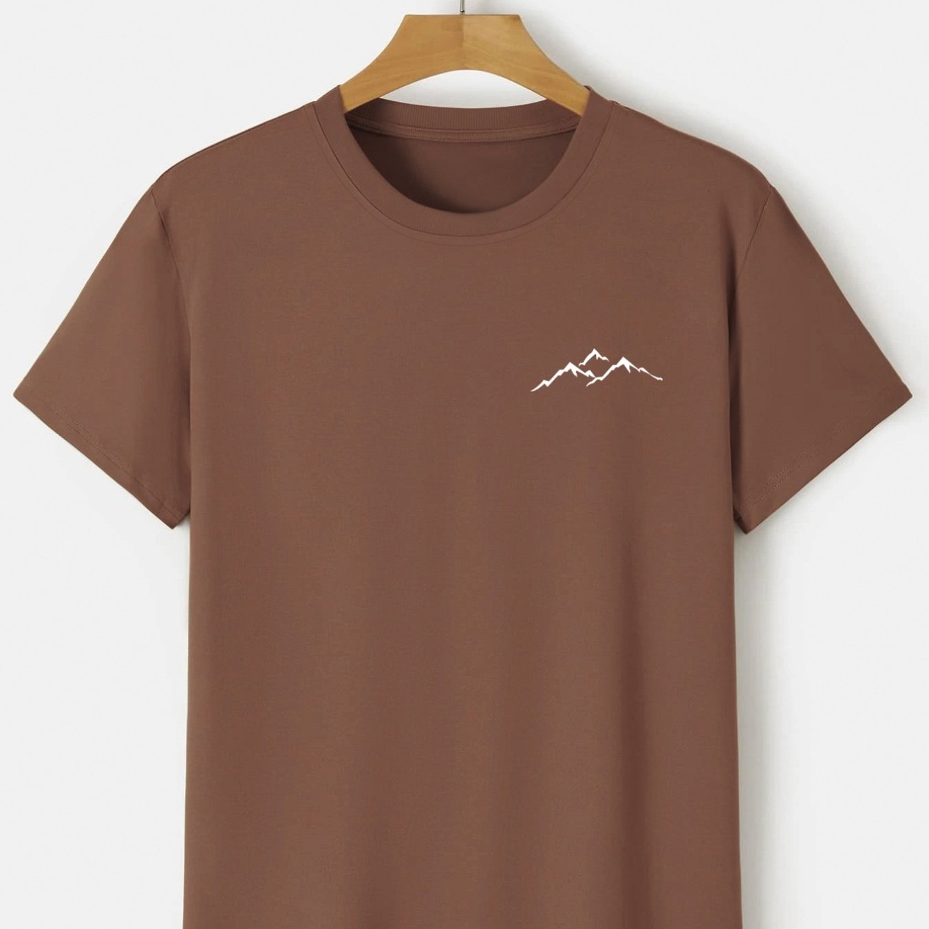 Мужская футболка с крупным принтом, повседневная, из полиэстера, короткий рукав, круглый вырез, лето