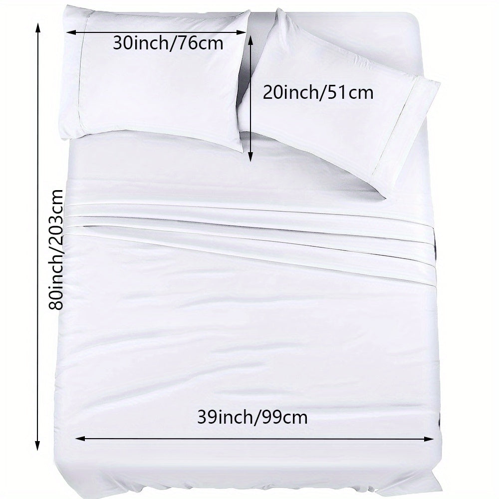 Luxury Fitted Sheet Set with Wrinkle and Stain Resistant Deep Pocket Bedding for Bedroom or Hotel