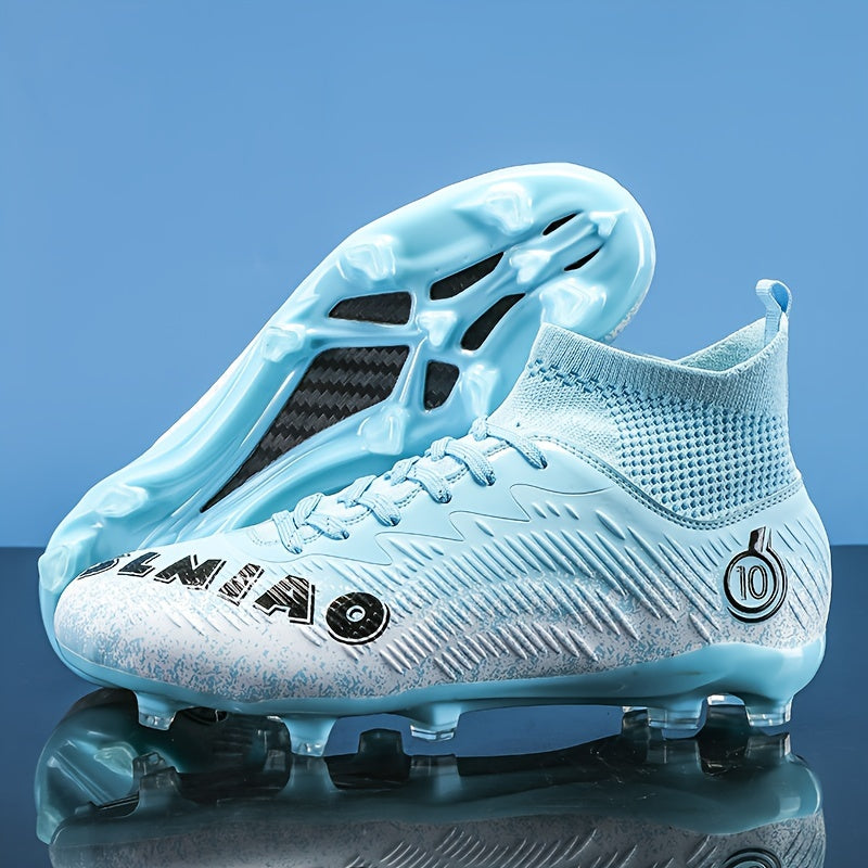 Men's Large Size High-Top Football Shoes with Long Nails for Training and Competition