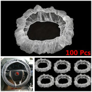 100 dona shaffof plastmassa bir foydalanishlik haydovchi g'ildirak qoplami, suv o'tkazmaydigan, ifloslanishga qarshi