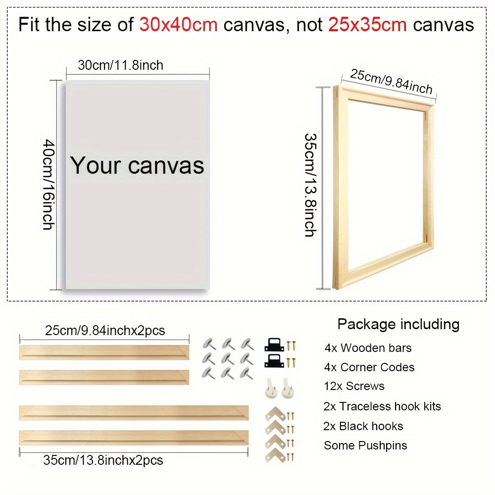 Diamond Painting Kit Vertical Oblong Frame Wall Mount Non-Magnetic for Canvas and Photo Art
