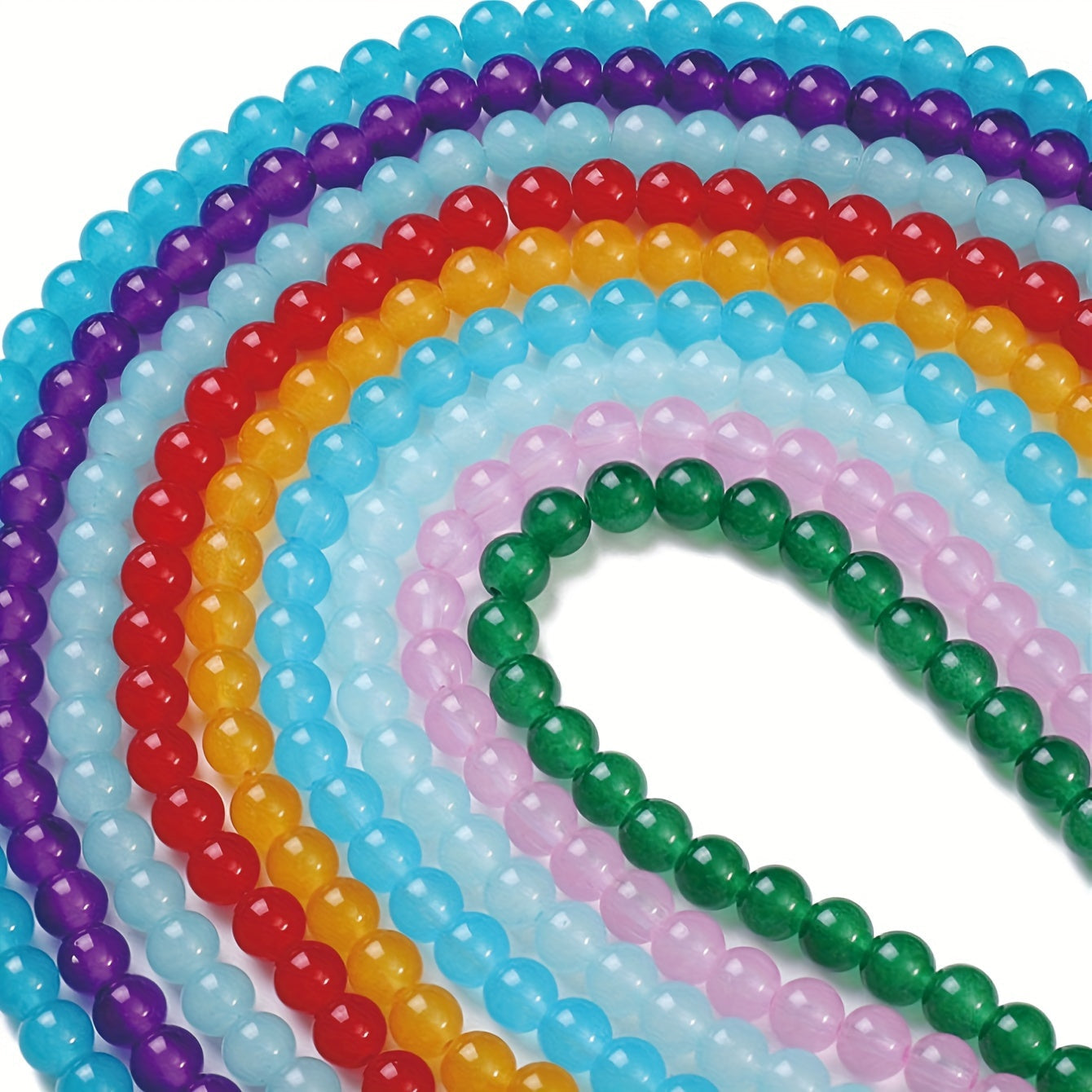 Set of 1400 Double Glass Jelly Beads 6mm for Jewelry Making and DIY Crafts